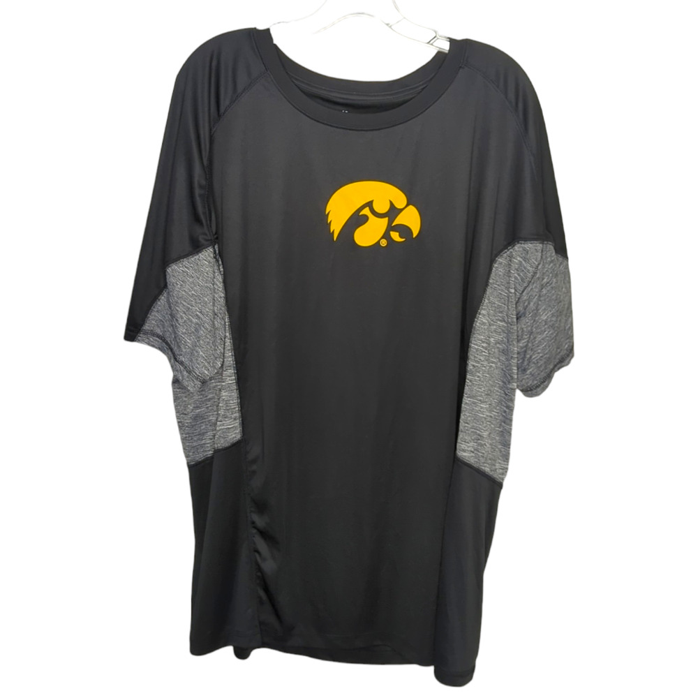 UNIVERSITY OF IOWA HAWKEYES Black and Gray Men Shirt 2X KA Knights Apparel